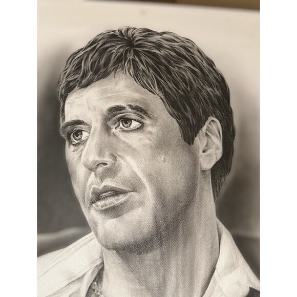 Signed Allan Davidson Celebrity Artist Print - Scarface Tony Montana 12” x 16” - Picture 4 of 9